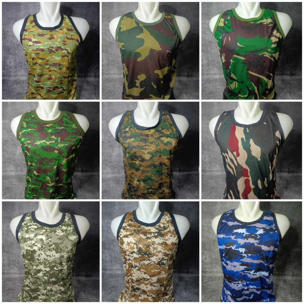 KAOS SINGLET LORENG - KAOS DALAMAN SINGLET ARMY-  SINGLET LORENG ARMY PRIA-KAOS SINGLET
