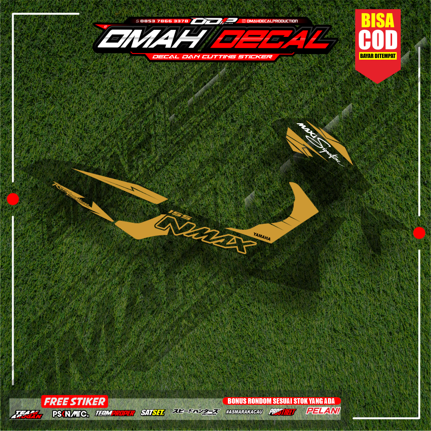 STIKER STRIPING TRANSPARAN NMAX OLD STICKER UV SEMI FULL VARIASI DESAIN RACING MODEL SIMPEL MINIMALI