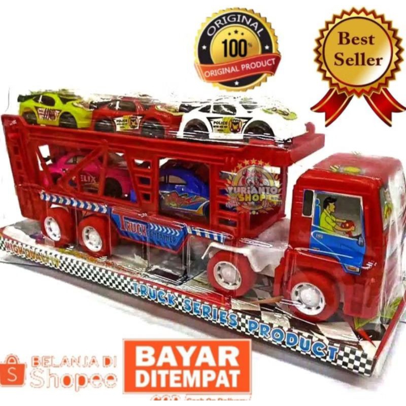 PROMO TERBARU COD PROMO ST2110 ST2111 MAINAN ANAK TRUCK MIKA / PENGANGKUT MOBIL POLISI /CONTAINER