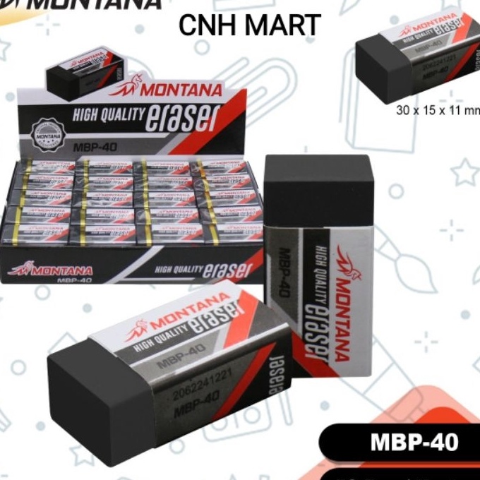

FG2 penghapus Montana hitam MBP 4 Penghapus Putih Montana 1Pak Isi 4 Pcs