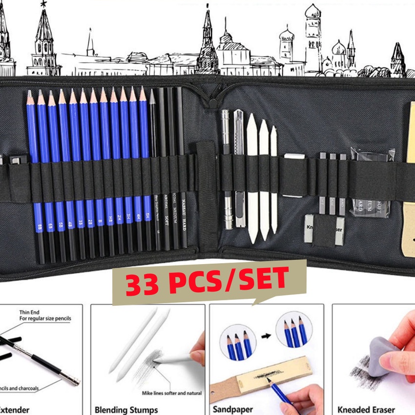 

Sale SUTANG 33PCS35PCSSet Sketch Pencil Pisau Penghapus dan Pensil Gambar untuk Keperluan Sekolah Pencil Drawing Set