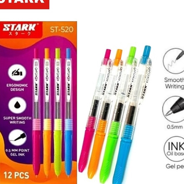 

Bonus Pulpen Gel Stark Kokoho Sweet Gel Pen 5mm Tinta Hitam isi 12 pcs