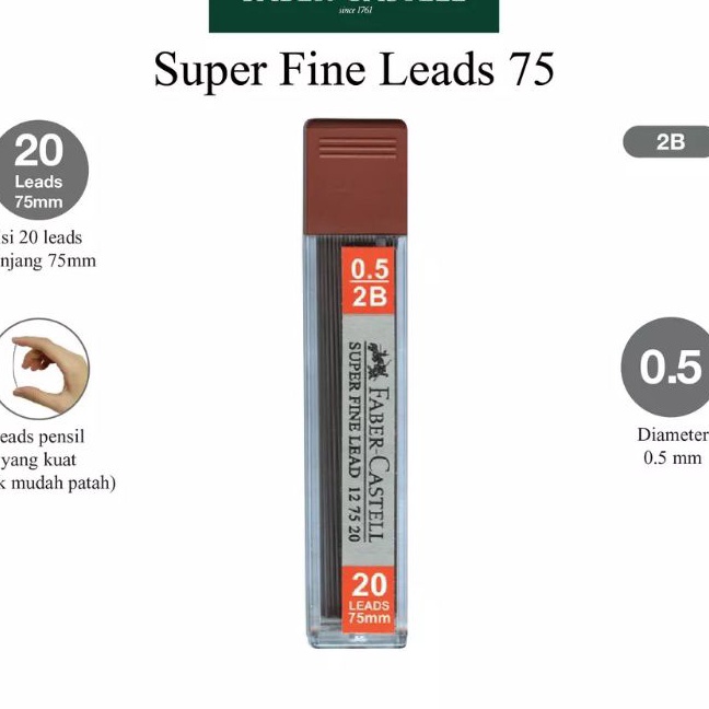 

Terjangkau Isi Pensil Mekanik 2B Faber Castell 5mm 1pak12tube