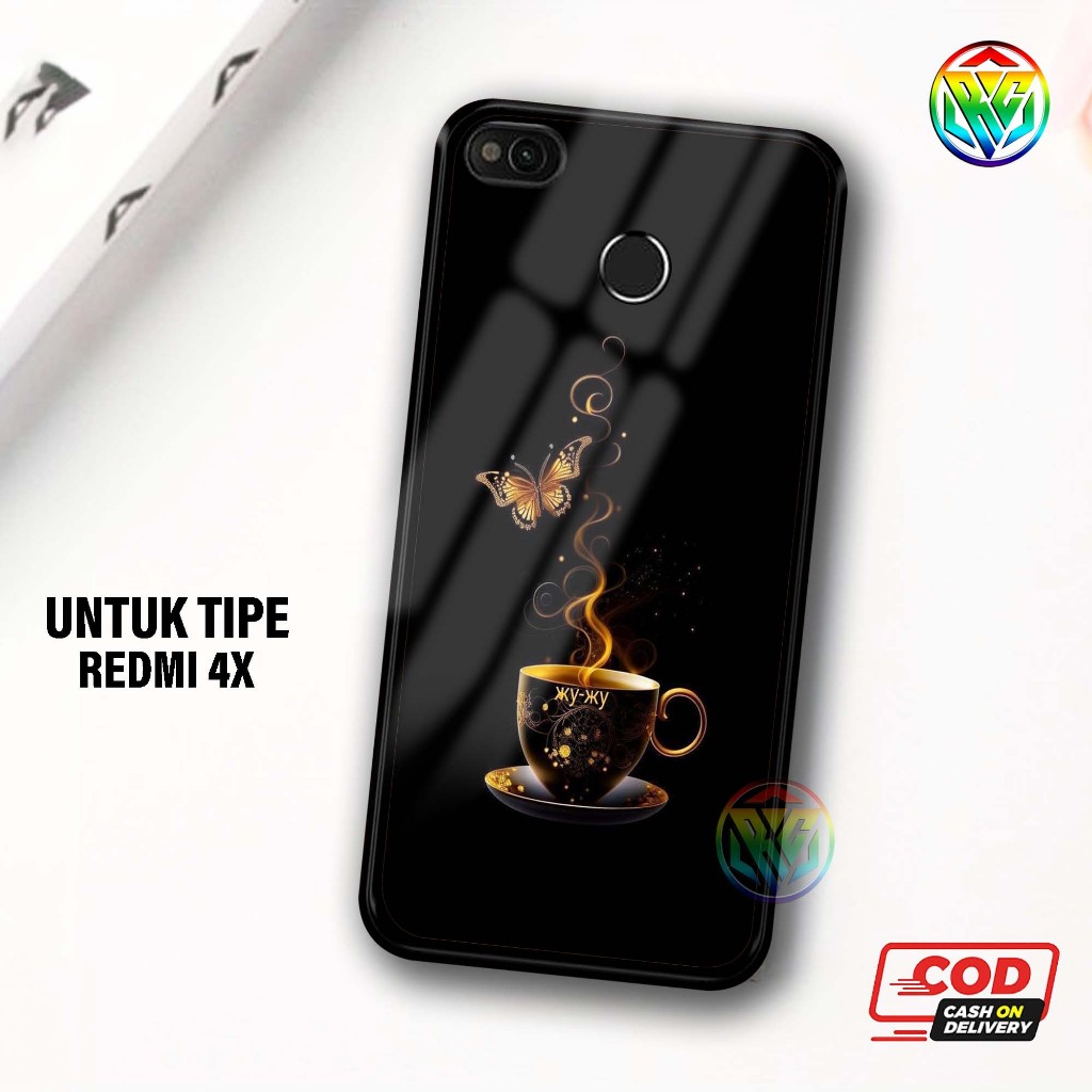Real Case Xiomi Redmi 4X Terbaru Case kilau - New Case Glossy casing Hp Xiomi Redmi 4X [Motif KOPI] 