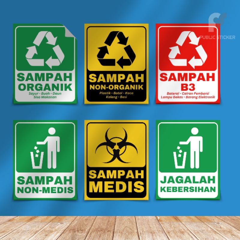 

STIKER SAMPAH MEDIS ,NON MEDIS, B3, ORGANIK