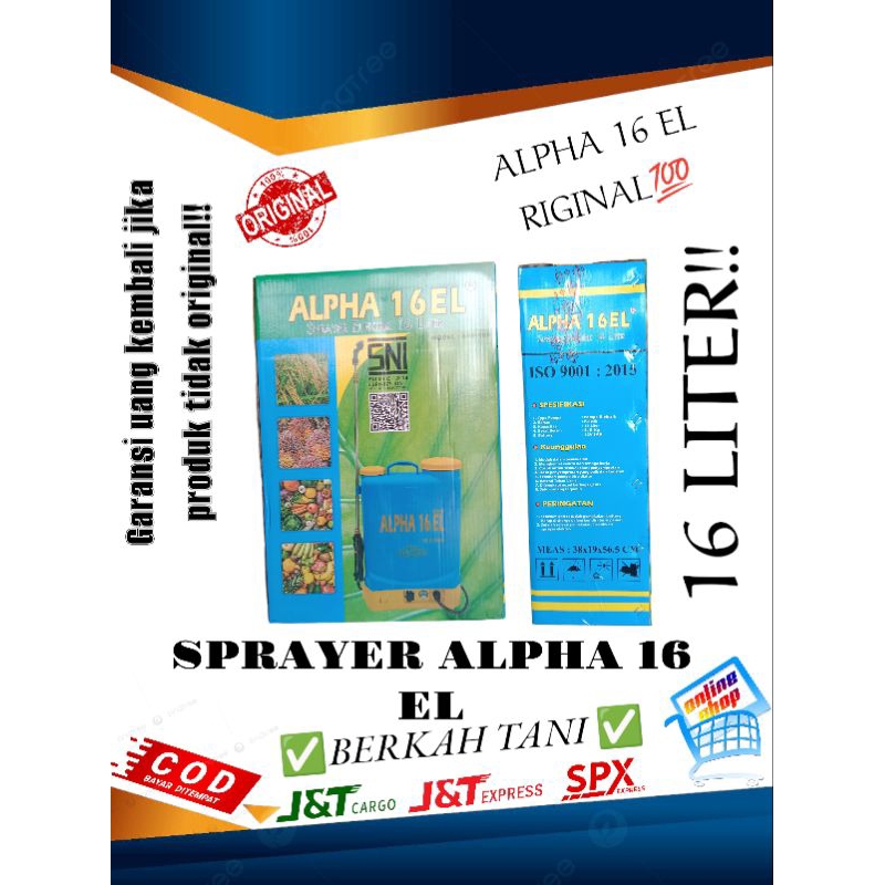 sprayer tengki semprot elektrik alpha 16/alat semprot/teng semprot