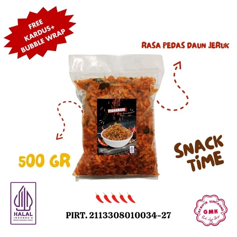 

GMK Makaroni Pedas Daun Jeruk 500 gr Cemilan Kiloan Makaroni Bantet