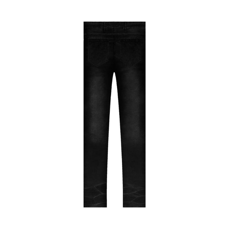 Rucas "Black Caviar" Leather Washed Jeans