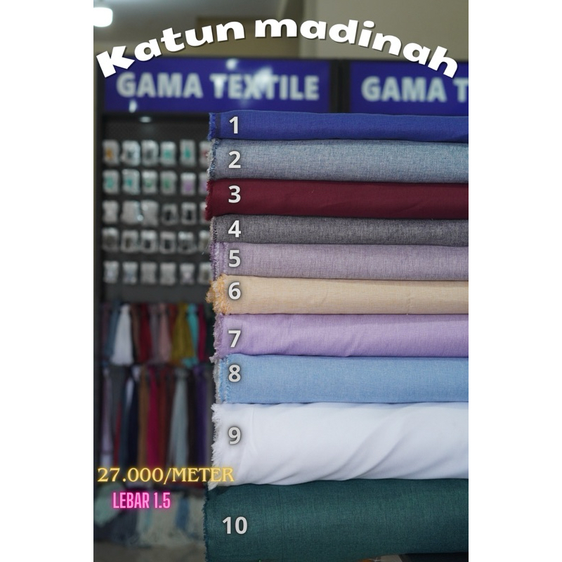 Bahan kain katun madinah madina polos