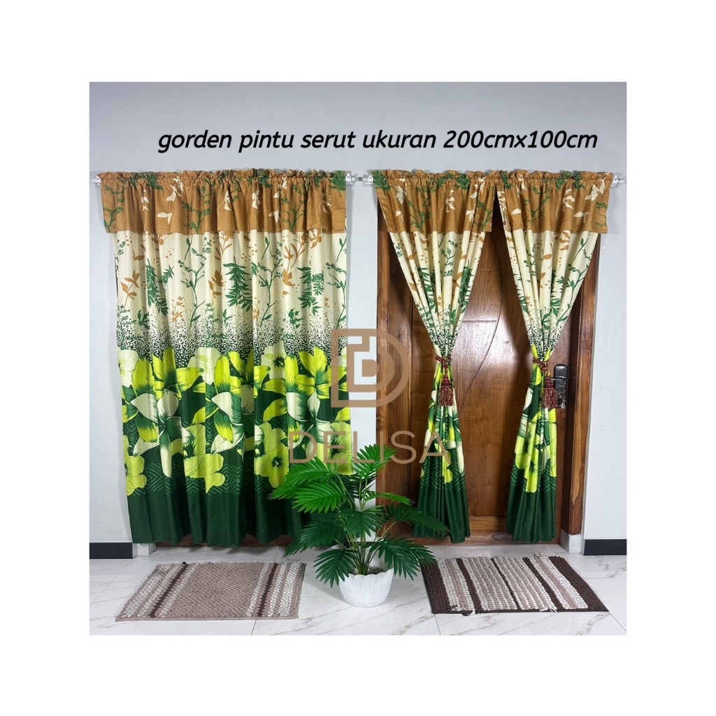 Gorden Jendela Panjang Model Serut Aesthetic Ukuran 100x200 Murah