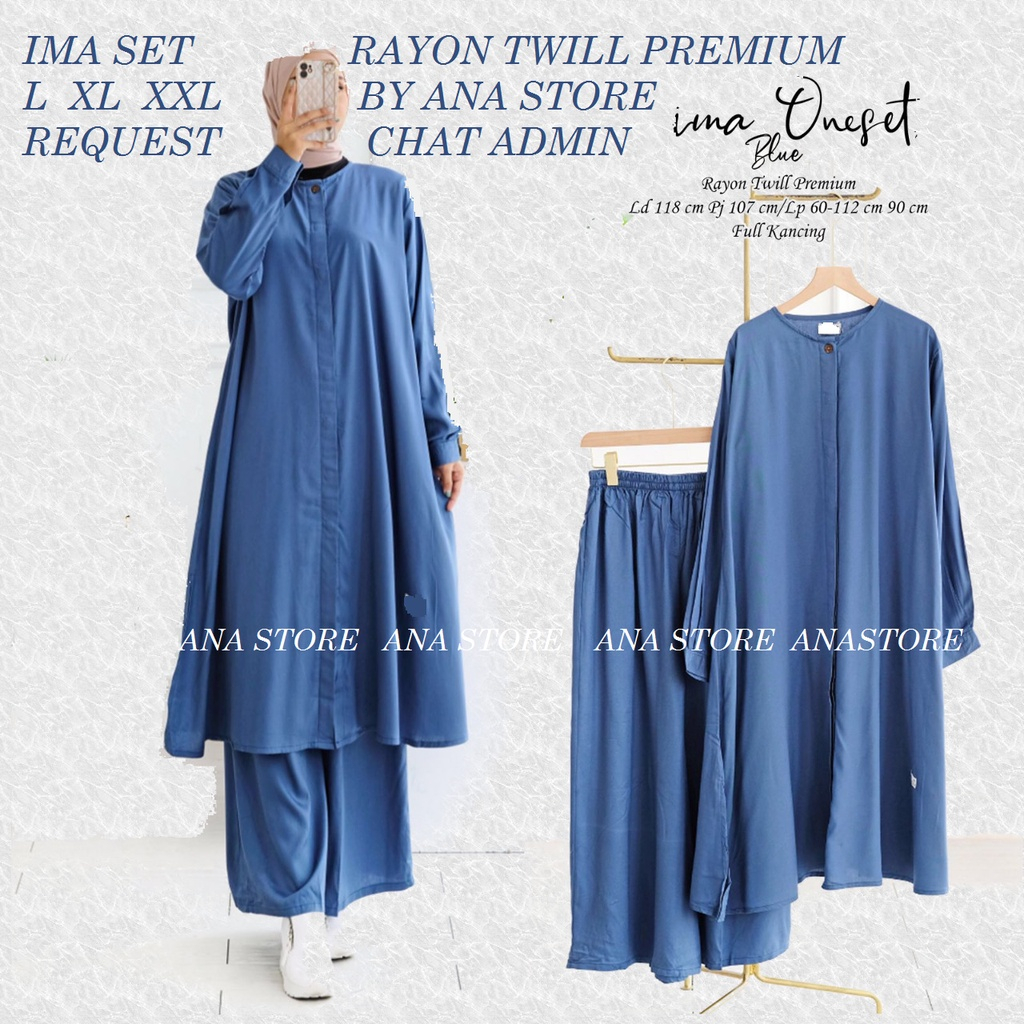 HOT DEALS IMA SET RAYON TWILL PREMIUM/SET LONG TUNIK+KULOT/SET POLOS RAYON TWILL/SET REQUEST