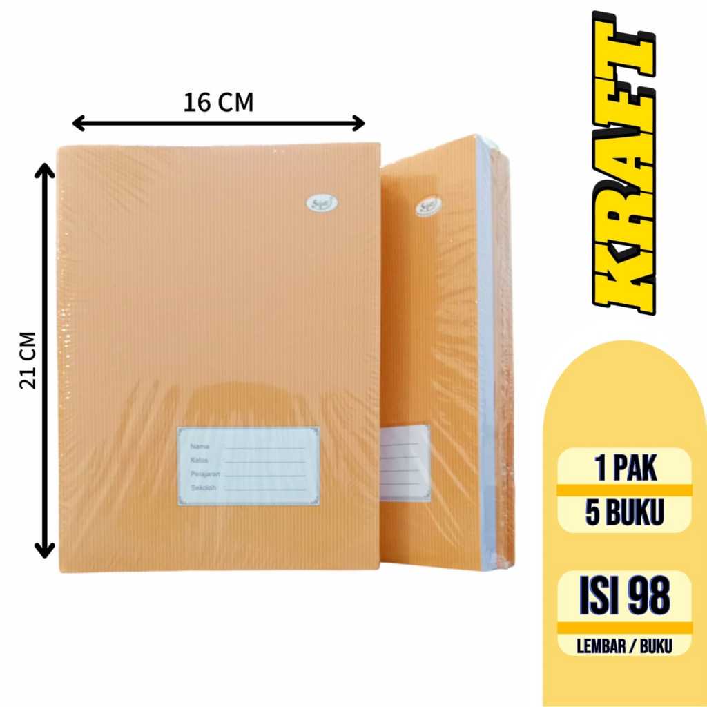 

{1 Pcs } Buku Tulis Sampul Coklat 98 Lembar Buku Tulis Kraft Kwarto SEJATI -1 Pcs