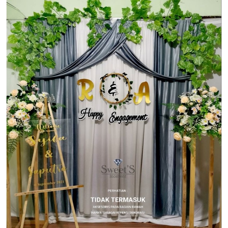 Grosir Terbaik  PAKET BACKDROP LAMARAN UKURAN 22MX22M DEKORASI LAMARAN TERMURAH LENGKAP