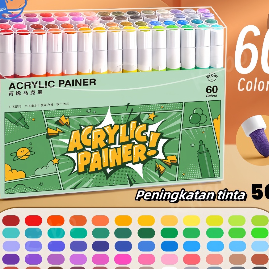 

Pilihan Spidol Akrilik Acrylic Marker Set36486Warnas Paint Marker DIY Painting Tahan Air Pulpen Warna