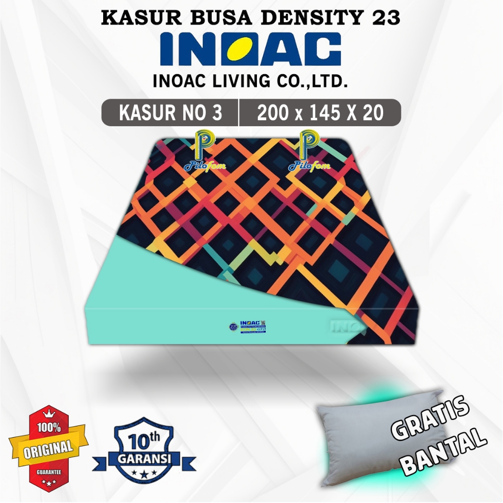 kasur busa Inoac Original 145x200x20 cm tebal nyaman untuk tidur 2 orang dewasa
