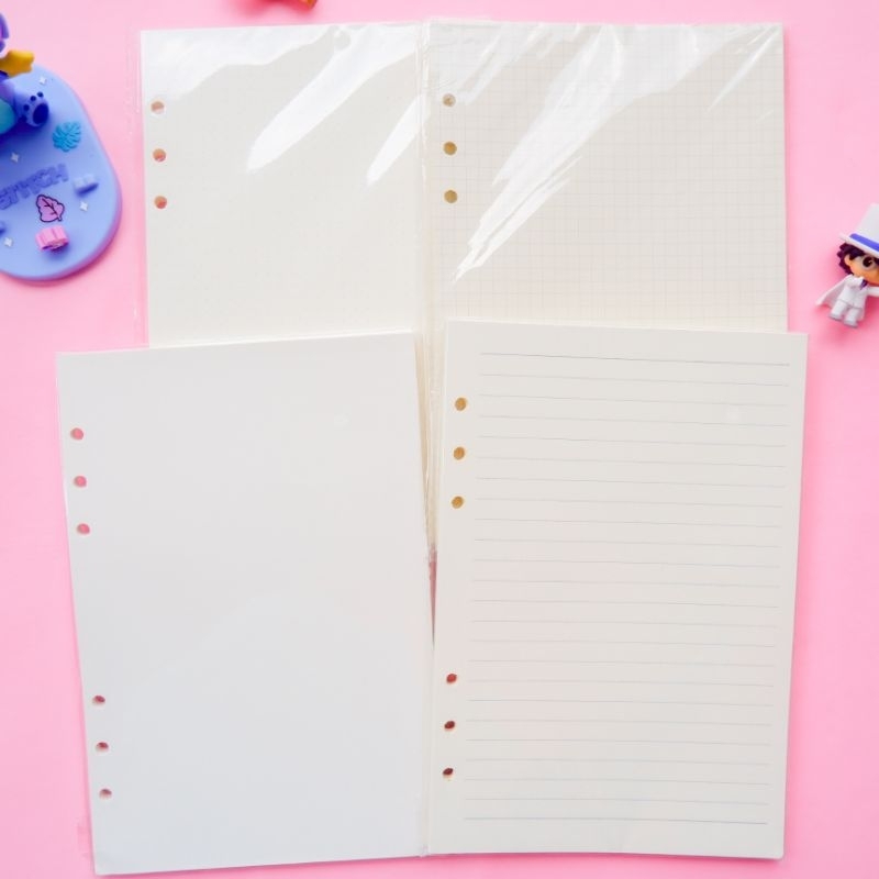 

[CRAFTIPLE] Loose Leaf A5 Grid / Dot / Plain / Lined 6 lubang Ring