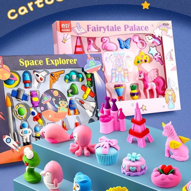 

Hemat per kotak Penghapus karakter motif mainan anak laki perempuan stimulasi sensory play STATIONERY GIFT SET