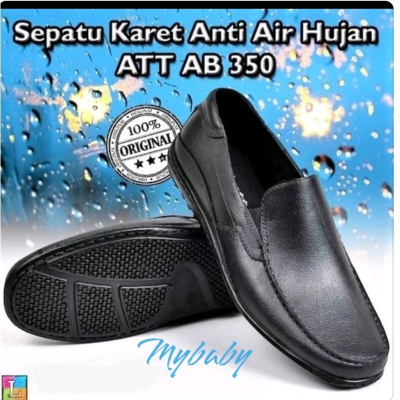 Sepatu Pria Pantofel Karet Murah ATT Hitam  AB350