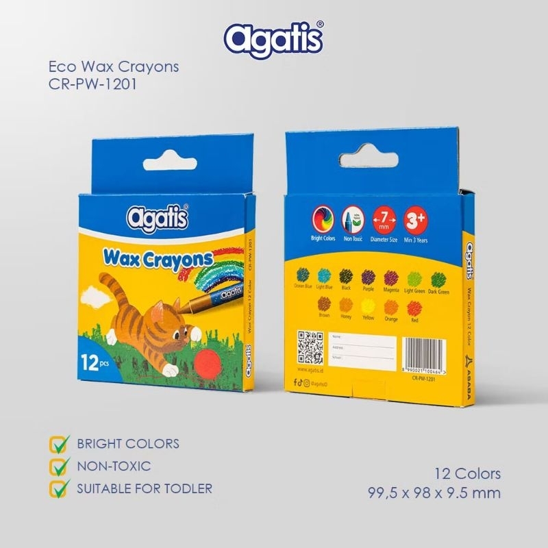 

AGATIS WAX CRAYON ROUND SHAPE 12 COLOUR