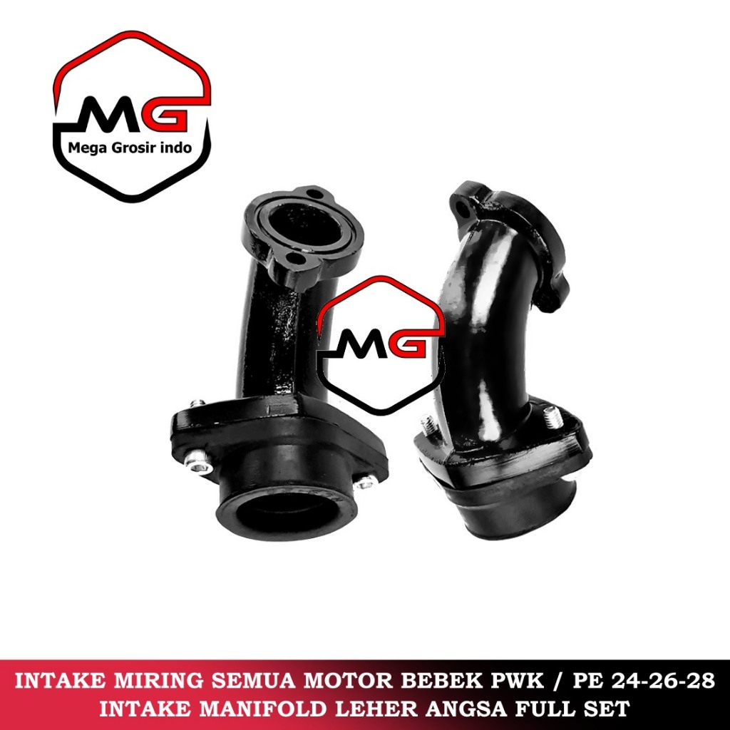 [ BISA COD ] INTAKE MANIFOLD INTEK MIRING UNTUK MOTOR BEBEK SMASH SUPRA GRAND REVO SUPRA X 125 VEGA 