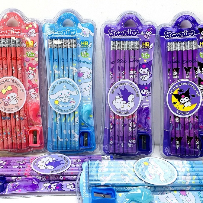 

Wow Alat Tulis HB Isi Pensil 12pcs dan Peraut 1 Sekolah Anak Kuromi cinnamoroll Melody