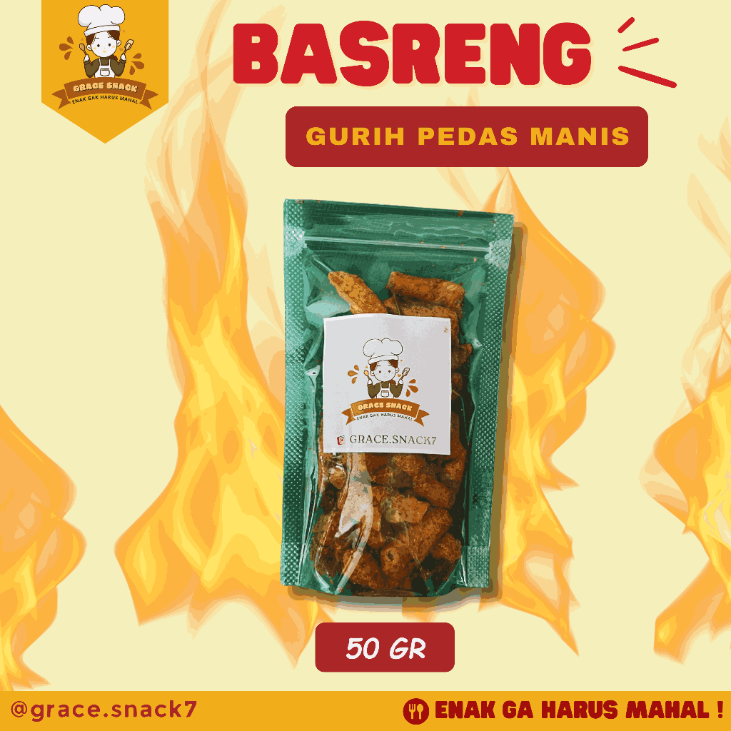 

BASRENG GURIH DAUN JERUK 50 GR POUCH - Grace Snack