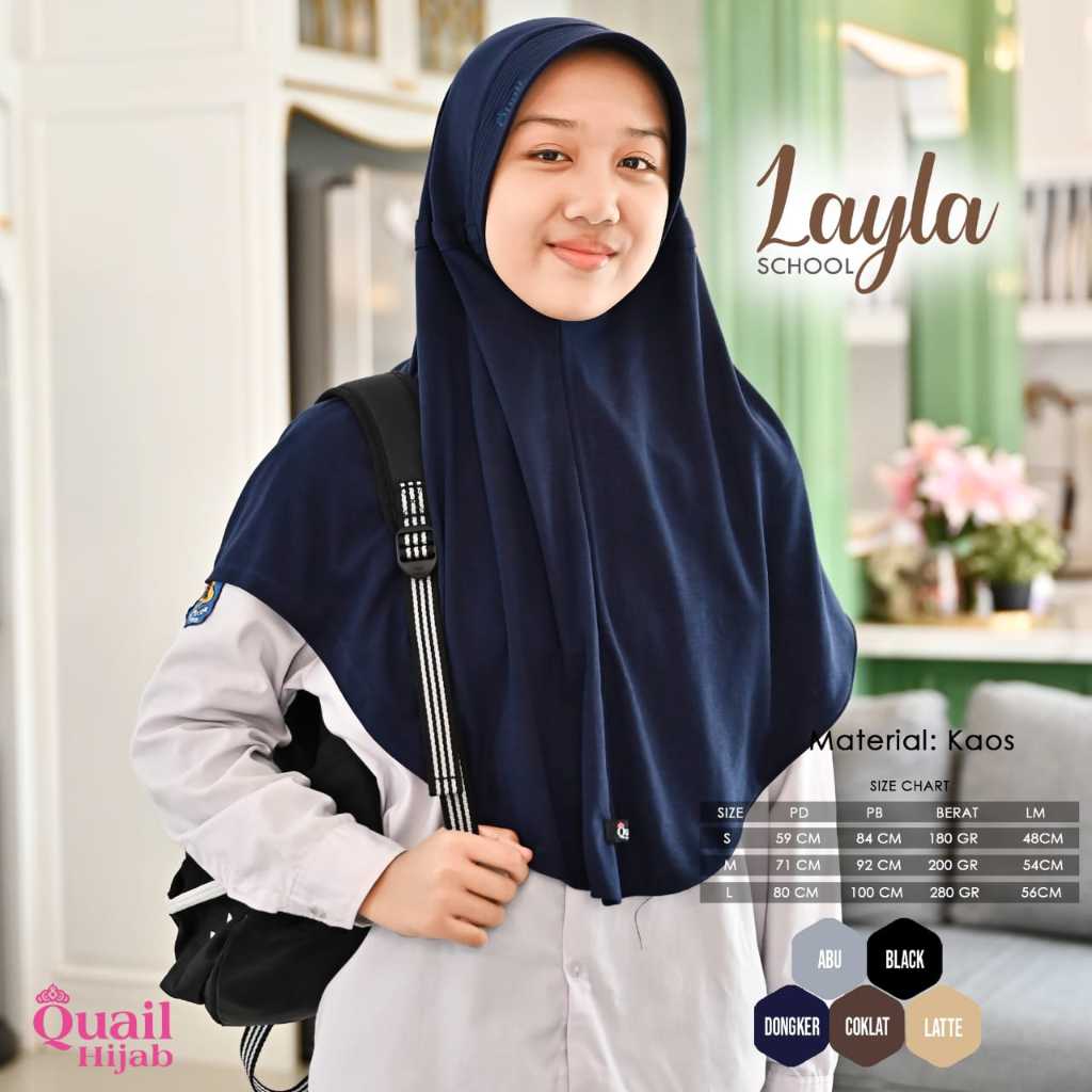 LAYLA HIJAB KID ORI QUAIL HIJAB SEKOLAH SCHOOL ANAK