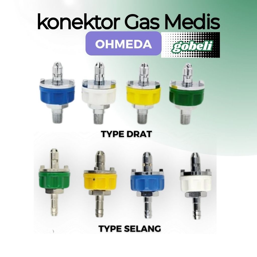 Type Ohmeda Konektor Wall Outlet Gas Medis  - Adapter dari outlet ke medical hose (selang ) Konektor