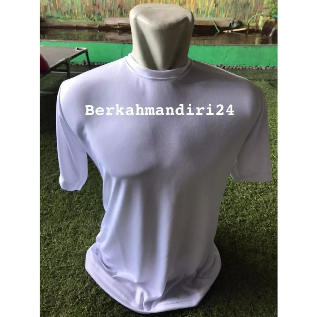 Kaos Oblong Putih Polos Pendidikan TNI Polri Dryfit Premium Pria Wanita