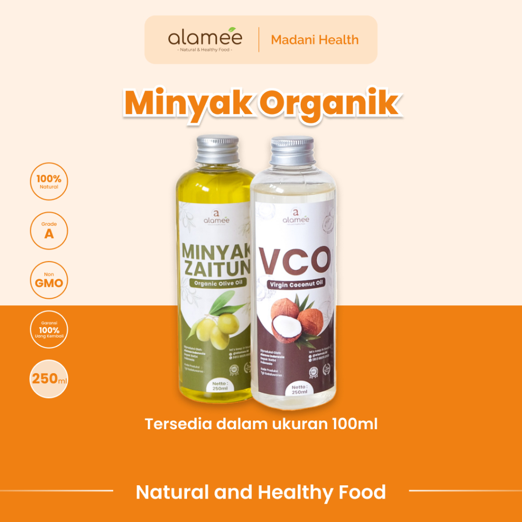 

ALAMEE Virgin Coconut Oil Minyak Zaitun Kelapa Murni Extra VCO Dapat Di minum Di masak Organik 250ml