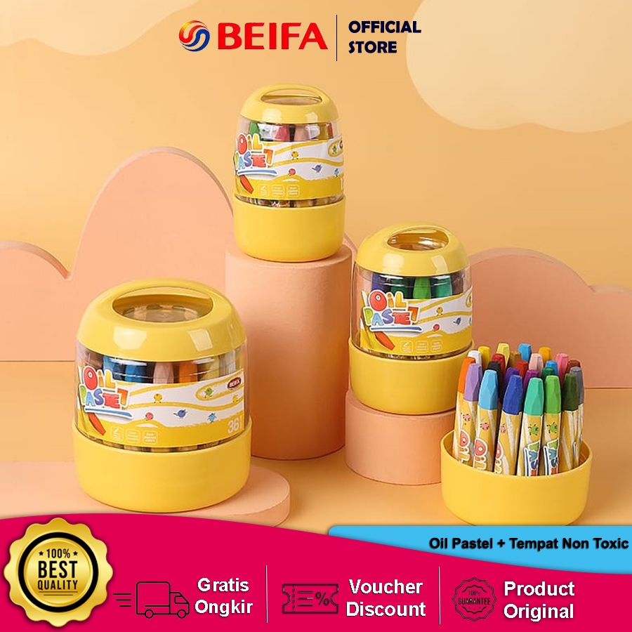 

BEIFA OIL PASTEL 24 WARNA TRIANGULAR KOTAK BARRELL WARNA CERAH HALUS DA100