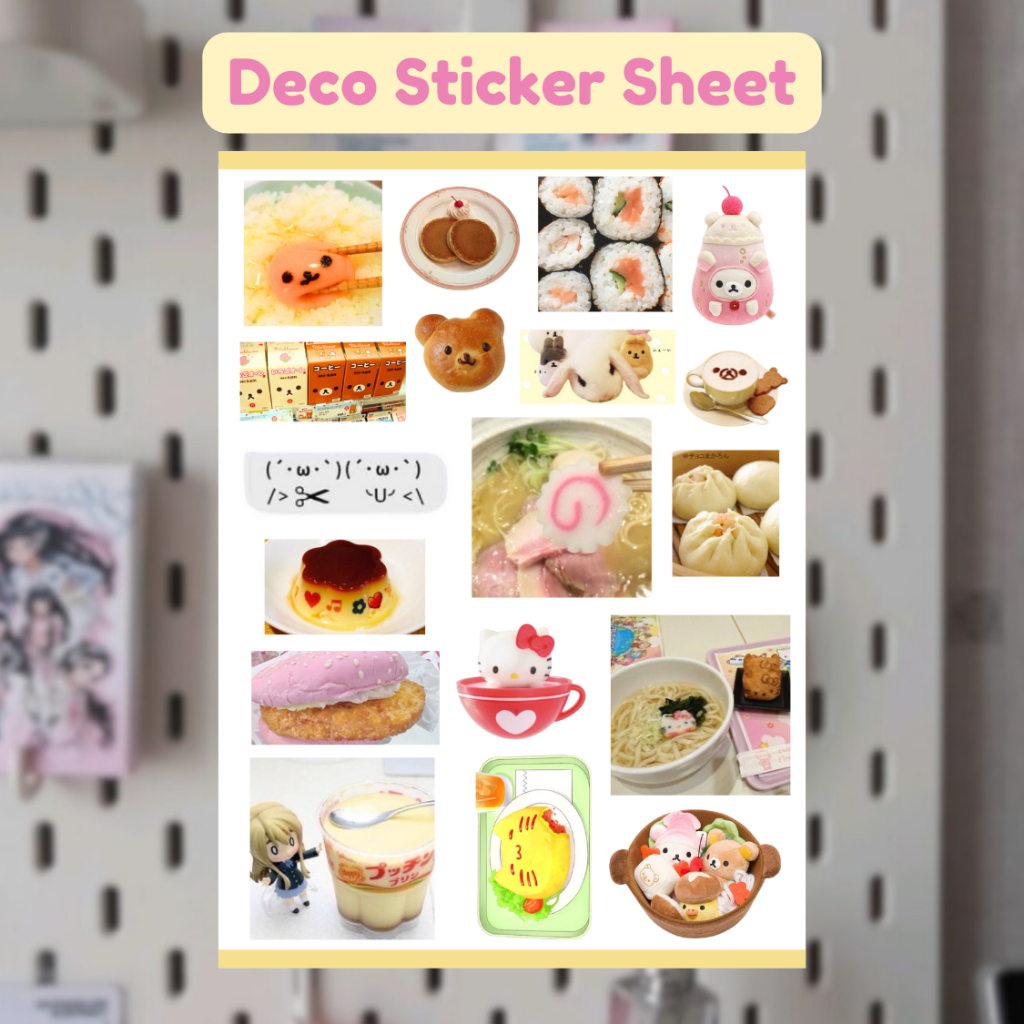 

CUTE DECO STICKER SHEET / CUTE KAWAII DECO STICKER SCRAPBOOK VINTAGE RETRO AESTHETIC FOR JOURNALING