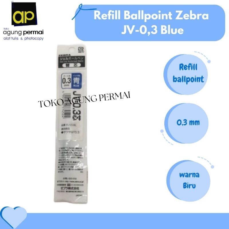 

Refill Balp. Zebra JV-0, 3 Blue