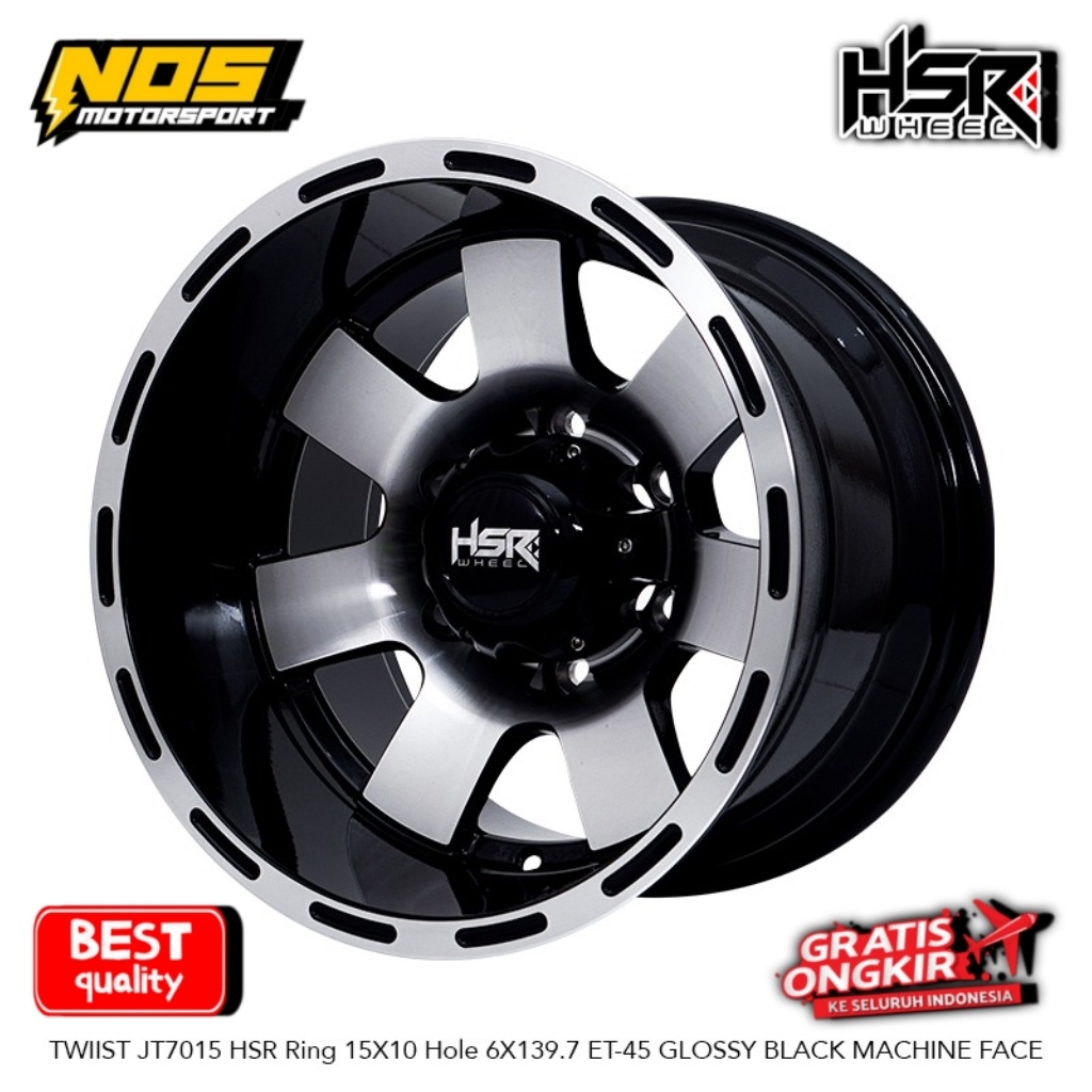 VELG CELONG R15 HILUX TERRANO HARDTOP LEBAR 10 BAUT 6X139 ET-45 HSR TWIIST RING 15