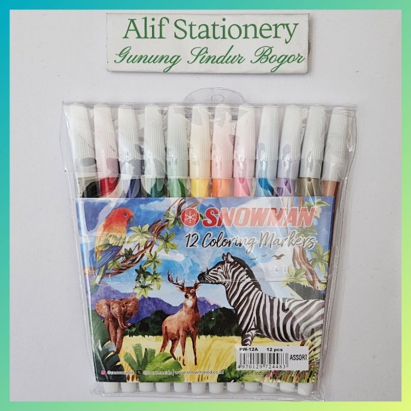 

Spidol Snowman 12 Coloring Markers PW-12A