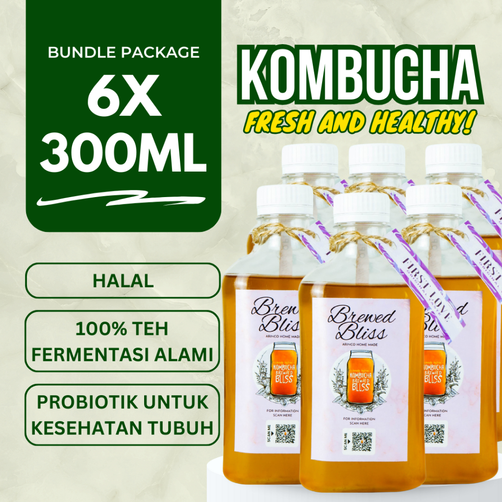 

6x Kombucha Original 300mL by Kombucha Brewed Bliss Teh Kombucha Tea Minuman Kombucha Scoby Kombucha