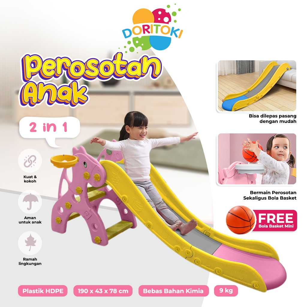 Molion SNI Mainan Perosotan Anak Mainan Prosotan Seluncuran Anak Free Ring Basket Playground 001-110