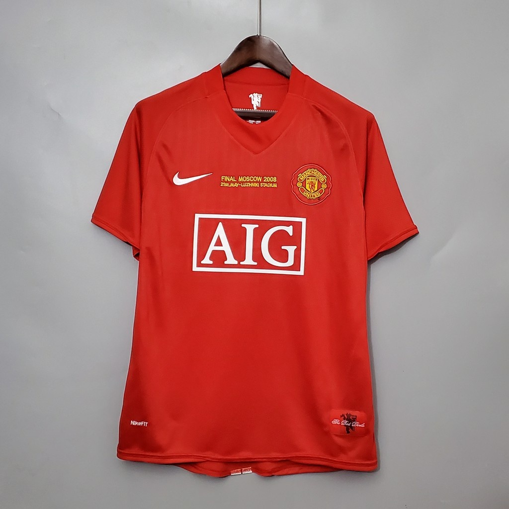 Jersey Bola Retro Manchester United Home Final Moscow 2008/2007 Season 07/08