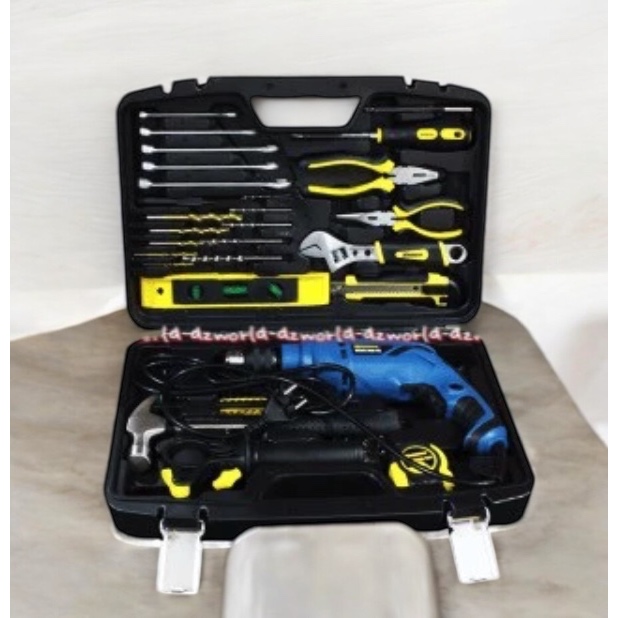 Krisbow Impact Drill Set 37tools Bor Set Listrik Bor Listrik Beton Alat Perkakas Mesin Boor