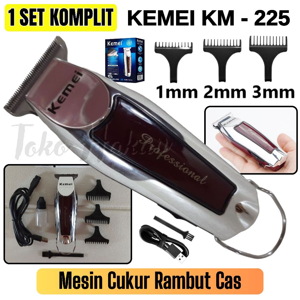 Cukuran Rambut Listrik / Hair Clipper Set KM-9163 / MESIN CUKURAN Kemei KM 9163 / Alat Pangkas Rambu