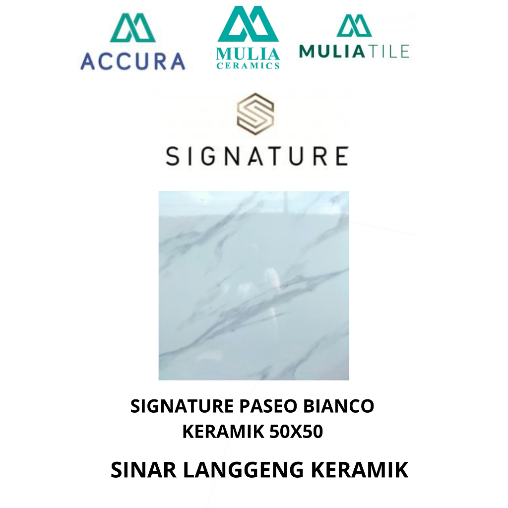 SIGNATURE PASEO BIANCO 50X50/ KRAMIK LANTAI/ GLOSSY