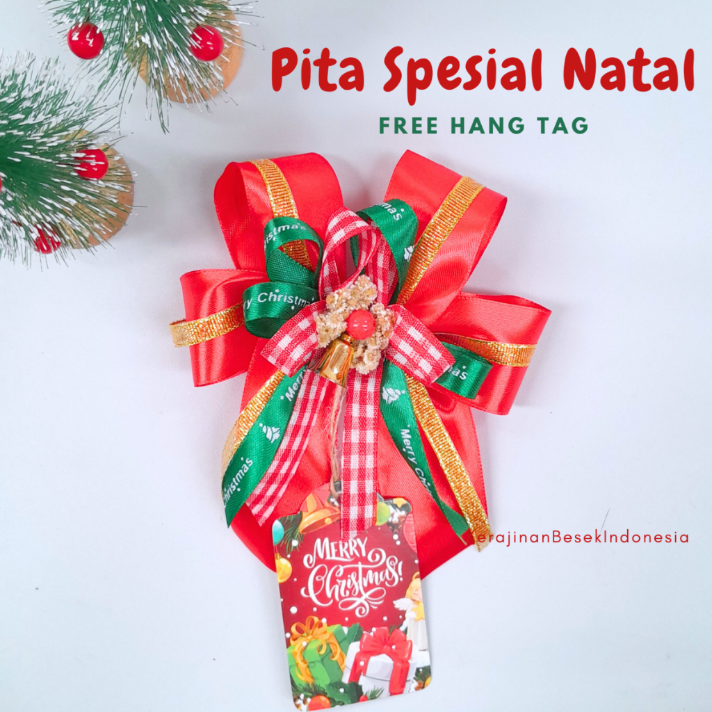 

PITA JADI NATAL FREE HANG TAG 13cm-15cm CHRISTMAS EDITION Pita Tempel Oranemen Hiasan kado hampers