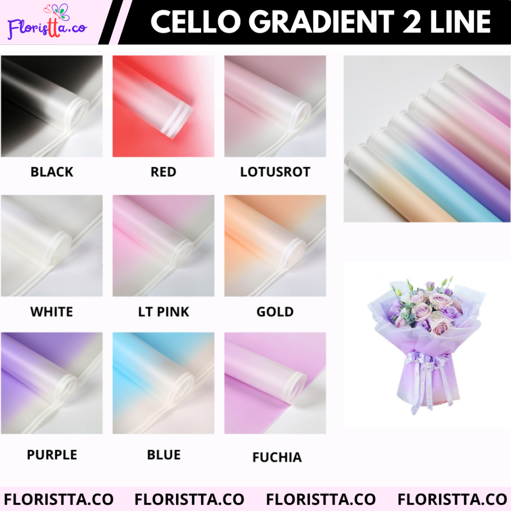 

(LEMBARAN) Kertas Buket Cellophane GRADIENT DOUBLE LINE