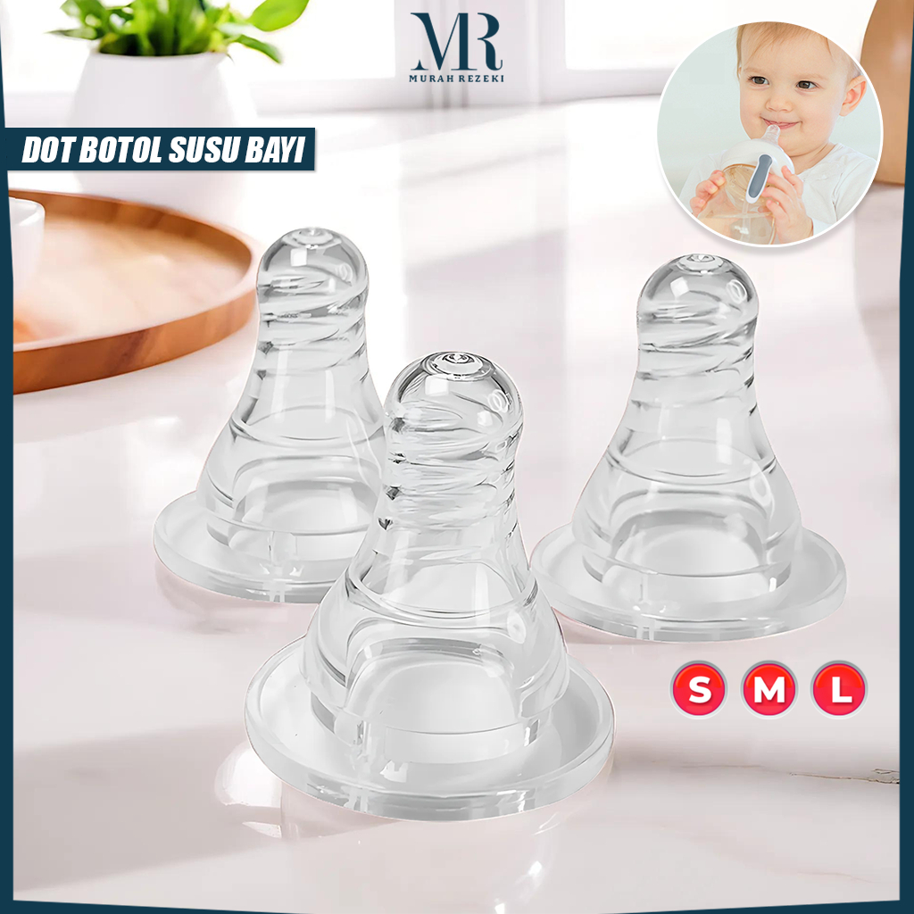 Dot Silikon Botol Susu Bayi Dot Nipple Bayi BPA FREE / Nipple Peristaltik Size S M L Silicone Pacifi