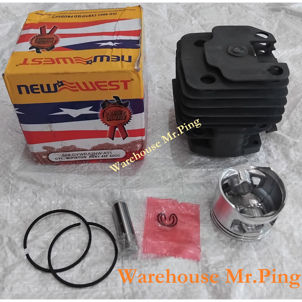 New West Cylinder Block Set Lengkap Chainsaw Gergaji Mesin 5200 568 588 598