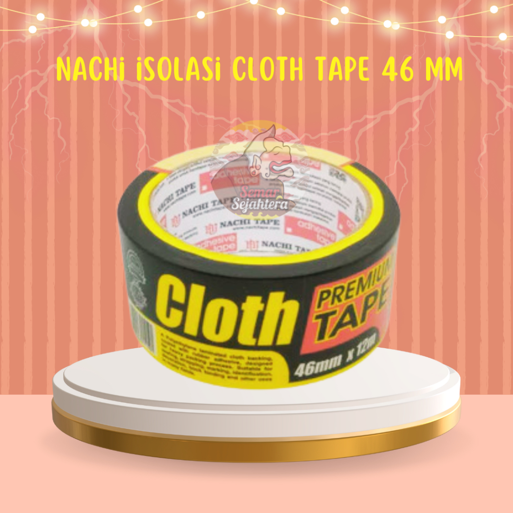 

[ROL] ISOLASI CLOTH TAPE / LAKBAN HITAM NACHI 2 INCH / 46 MM X 12 METER / LAKBAN KAIN HITAM