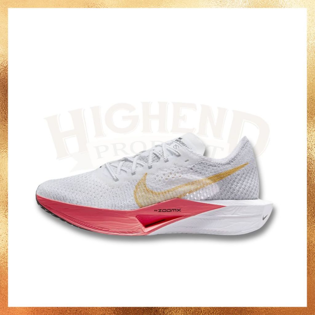Sepatu Sneakers Lari Wanita  Zoom X Vaporfly next% 3 White Sea Coral
