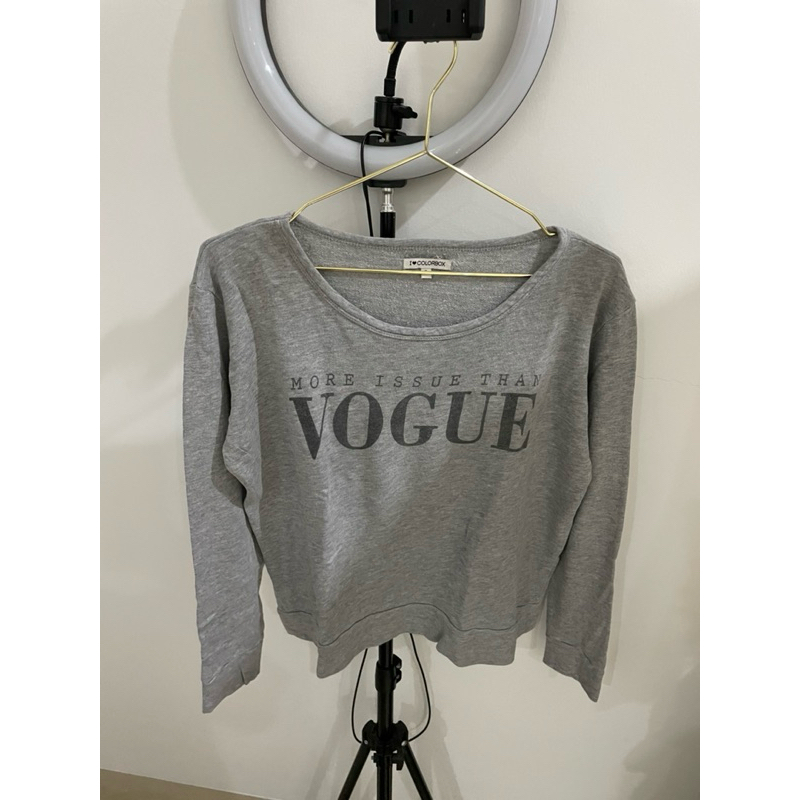 PRELOVED colorbox sweater abu sweatshirt grey print atasan berlengan tangan panjang wanita long slee