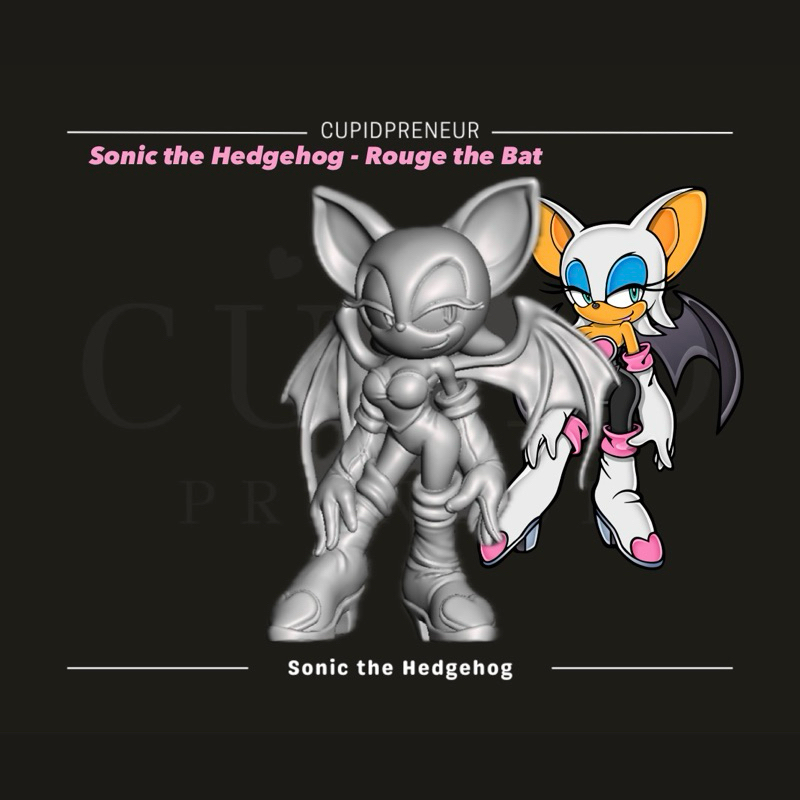 Sonic The Hedgehog | Rouge the Bat - Minifigure Unpaint 3D Coloring