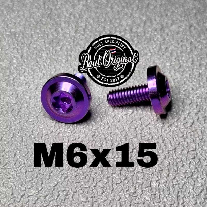 Baut tameng knalpot vario 125/150 beat mio pcx nmax titanium / baut tameng knalpot titanium